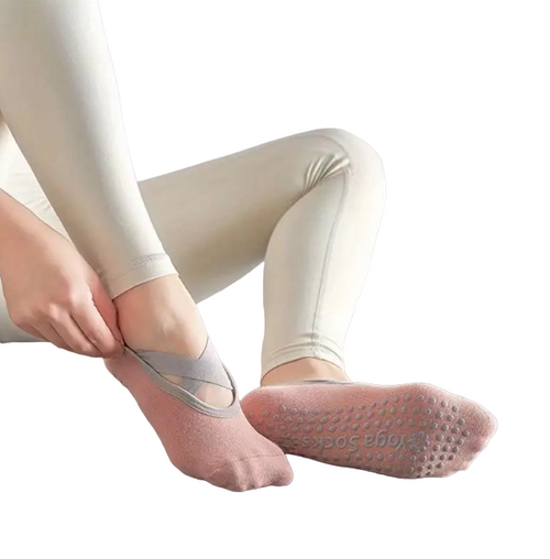 Cross Strap Non-Slip Yoga Socks,  Yoga Socks, Non-Slip Yoga Socks, Ladies Non-Slip Yoga Socks, Silicone gel non-slip soles, Ladies Silicone gel non-slip soles