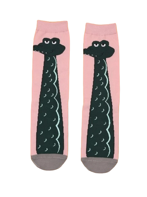 Crocodile Socks, ladies Crocodile Socks, croc socks, tall crocodile socks, pink crocodile socks
