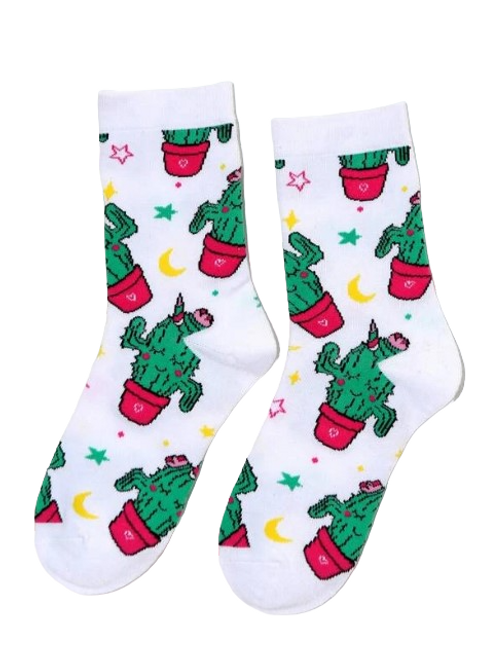 Happy Cactus Socks, Ladies Happy Cactus Socks, Cactus Socks, plant socks, ladies plant socks