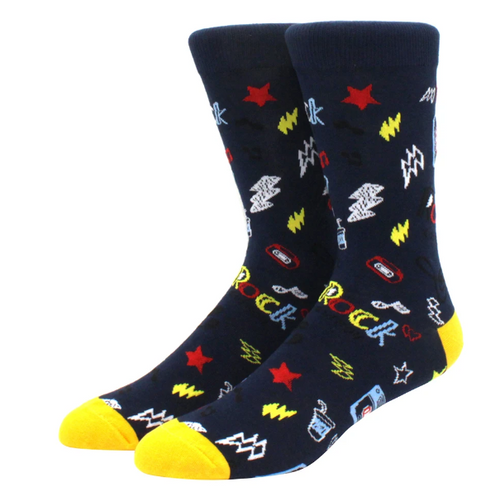 Rock Music Socks, Rock Socks, Music Socks, Rock n roll socks, Men's rock music socks, men's rock socks