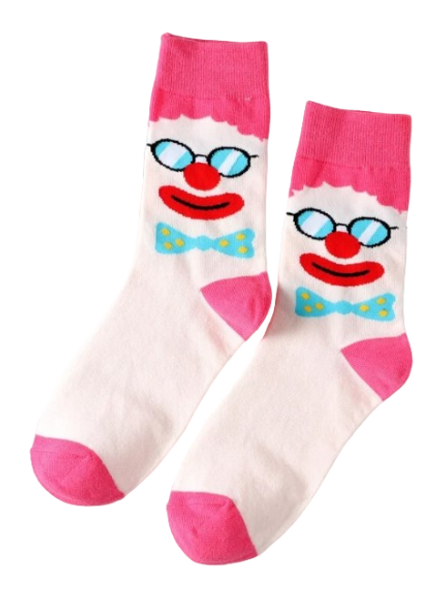 Clown Face Socks, Ladies Clown Face Socks, Clown Socks, Ladies Clown Socks, Scary Socks