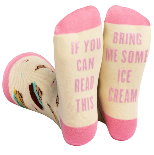 Bring Me Ice Cream Socks, Ladies Bring Me Ice Cream Socks, Ice cream socks, bring me socks, if you can read this socks