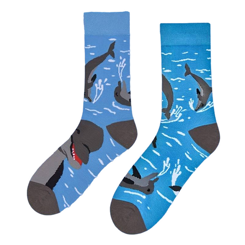 Mismatched Dolphin Socks, Ladies Mismatched Dolphin Socks, Dolphin Socks, Ladies Dolphin Socks, Dolphin Crew Socks