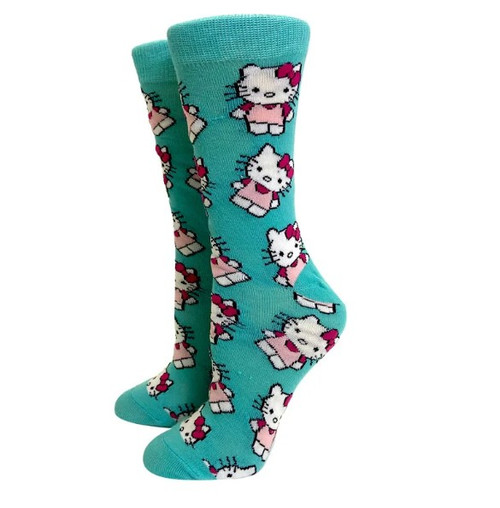 Hello Kitty Socks, Ladies Hello Kitty Socks, Cat Socks, Hello Kitty Crew Socks