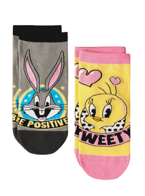 Tweety Bird & Bugs Bunny Socks, Ladies Tweety Bird & Bugs Bunny Socks, Looney Tunes Socks, Ladies Looney Tunes Socks, Looney Tunes ankle socks