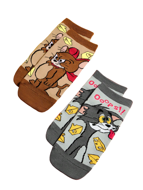 Tom & Jerry Ankle Socks (2pack), Ladies  Tom & Jerry Ankle Socks, Tom and jerrry cartoon socks, ladies tom and jerry socks