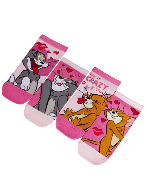 Tom & Jerry Ankle Socks, Ladies Tom & Jerry Ankle Socks, Tom & Jerry Ankle Socks (2pack), Ladies  Tom & Jerry Ankle Socks, Tom and jerrry cartoon socks, ladies tom and jerry socks