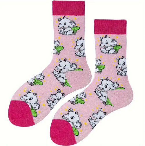 Shy Elephant Socks, Ladies Shy Elephant Socks, Elephant socks, Ladies elephant Socks, Elly the elephant, pink elephant socks