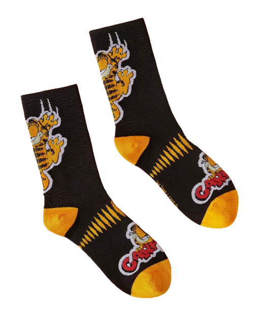 Ladies Mischievous Garfield Socks, Garfield Socks, Ladies garfield socks, garfield crew socks, garfield tv socks, garfield movie socks, fat cat socks, orange cat socks