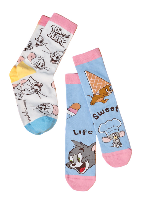 Life Is Sweet Tom & Jerry Socks, Tom and jerrry cartoon socks, ladies tom and jerry socks