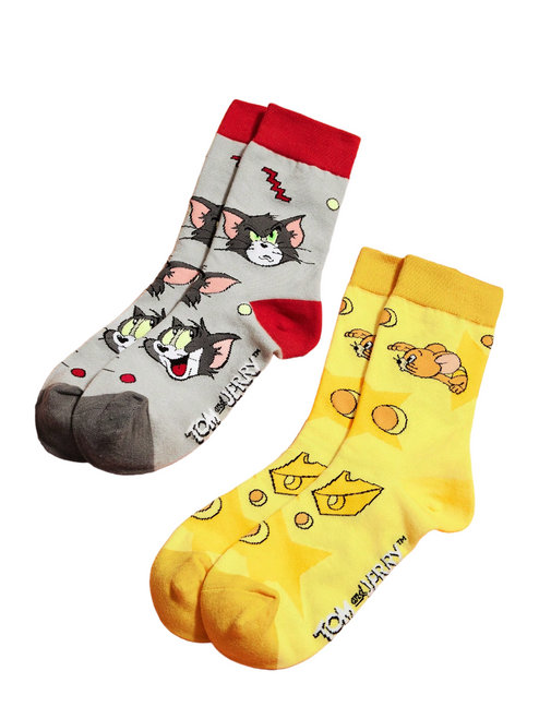 Ladies Tom and Jerry Crew Socks, Tom & Jerry Socks, Ladies tom and Jerry Socks, Tom and Jerry Crew Socks