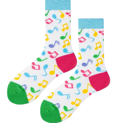 Musical Notes Socks, Ladies Musical Notes Socks, Music Socks, Music Notes Socks, Colourful notes socks, music socks for ladies