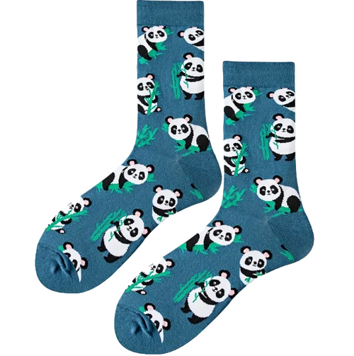 Navy Panda Crew Socks, Panda Socks, Men's Panda Socks, Panda Crew Socks, Animal Panda socks, Animal Socks, Men's animal socks