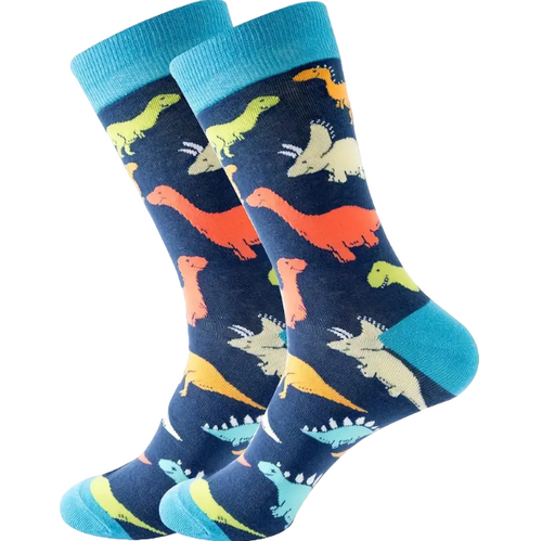 Dinosaur Socks, sock boutique, ladies dinosaur socks, novelty dinosaur socks, Dinosaur Socks, Colourful Dinosaur Crew Socks