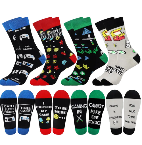 Console Yourself Gaming Socks - (4 Pack), Gaming Socks, Console yourself socks, men's gaming socks, ladies gaming socks