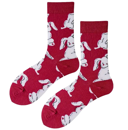 Chubby White Rabbit Socks, Rabbit Socks, Ladies rabbit socks, bunny socks, ladies bunny socks