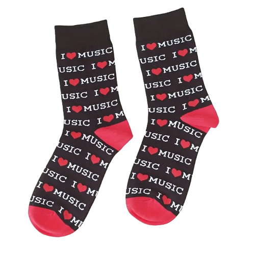 I Love Music Socks, Ladies I Love Music Socks, Music Socks, Musical Notes Socks, Music Socks, Ladies notes socks, Ladies music socks