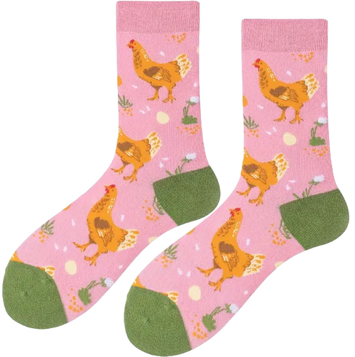 Pink Hen Socks, Ladies  Pink Hen Socks, Chicken Socks, Chick Socks, Chicken Socks, Ladies Chick Socks, Family chick socks, Food Socks