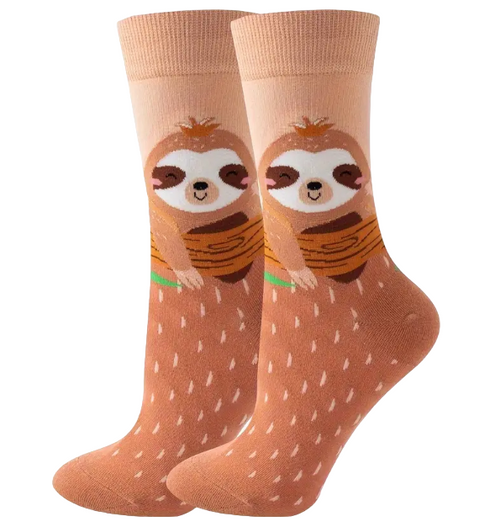 Sloth Crew Socks, Ladies Sloth Crew Socks, Sloth Socks, Ladies sloth socks, animal socks