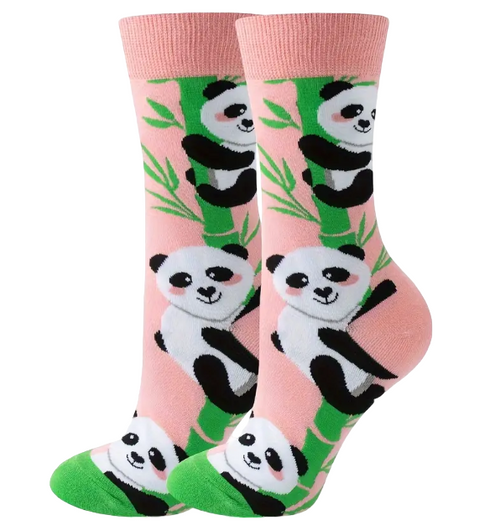 Large Panda Socks, Ladies Large Panda Socks, Panda Socks, Panda Crew Socks