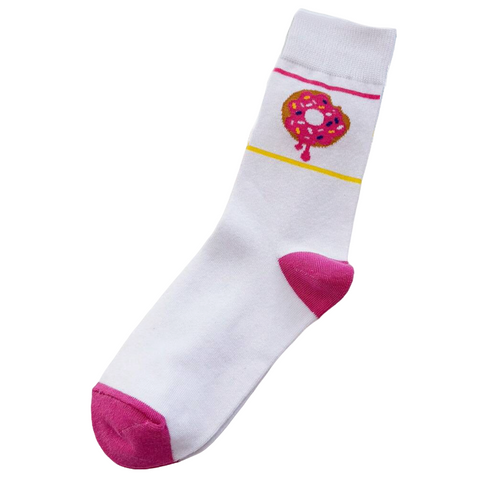 White Donut socks, Ladies White Donut socks, Donut socks, Dripping donut socks