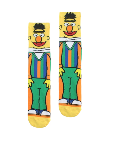 Bert from Sesame Street Socks, ladies bert socks, sesame street, sesame street socks, novelty sesame street socks, yellow bert socks, ladies bert socks, sock boutique, novelty socks, novelty sesame