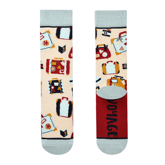 Bon Voyage Socks, Ladies Bon Voyage Socks, Voyage Socks, Letter Voyage Socks, Going way Socks, Holiday Socks