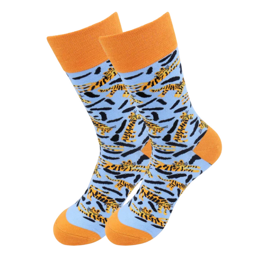 Lazy Tiger Socks, Ladies Lazy Tiger Socks, Tiger Socks, Tiger Crew Socks, Animal Socks