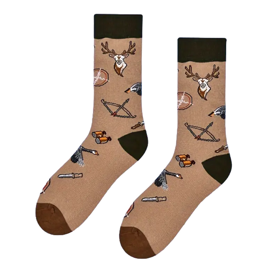 Sock Your Prey: Hunting Socks, Men's Sock Your Prey: Hunting Socks, Hunting Socks, Fun outdoor-themed socks, Whimsical hunting design, Playful camouflage pattern, Adorable nature explorer socks, Quirky adventure vibes, Colorful hunting gear print, Stylish outdoor enthusiast socks, Unique wildlife motif, Cheerful hunting adventure socks, Trendy camo fashion, Creative nature-inspired design, Cozy rugged outdoor socks, Fun hunting lifestyle style, Imaginative outdoor expression, Lively tracking charm socks, Playful wilderness fun socks, Charming hunting experience socks, Bold and adventurous hunting socks.