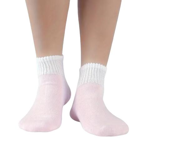 Light Pink Loose Fit Diabetic Socks, Ladies iLght Pink Loose Fit Diabetic Socks, diabetic socks, light pink socks, diabetic-friendly socks, comfortable socks for diabetics, non-binding socks, soft pink socks, seamless socks, gentle fit socks, cushioned socks, breathable socks, therapeutic socks, socks for sensitive feet, supportive diabetic socks, stylish diabetic socks, medical-grade socks, pressure-free socks, cozy pink socks, lightweight socks, everyday diabetic socks, and women’s diabetic socks.