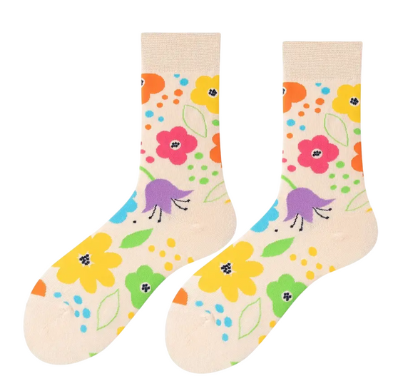 Toe-tal Flower Fun Socks, Ladies Toe-tal Flower Fun Socks, flower socks, floral socks, blossom socks, petal socks, garden socks, spring socks, colorful socks, vibrant socks, nature-inspired socks, botanical socks, feminine socks, cute socks, trendy socks, soft socks, comfortable socks, unique socks, eye-catching socks, stylish socks, fun socks, playful socks