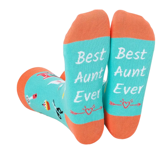 Best Aunt Ever Socks, Ladies Best Aunt Ever Socks, Best Aunt Ever Socks, Ladies, Womens Socks, Funny Socks, Novelty Socks, Gift For Aunt, Cute Socks, Unique Socks, Crazy Socks, Fun Dress Socks, Auntie Gift, Mothers Day Gift, Birthday Gift For Aunt