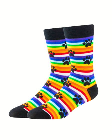 Pride Paws Rainbow Socks, Ladies Pride Paws Rainbow Socks, Pride Paws Rainbow Socks, Ladies, Womens Socks, LGBT Socks, Pride Socks, Rainbow Socks, Dog Lover Socks, Cat Lover Socks, Animal Paw Socks, Colourful Socks, Fun Socks For Women, Novelty Socks, Crazy Socks, Gift For Her, Pride Gift