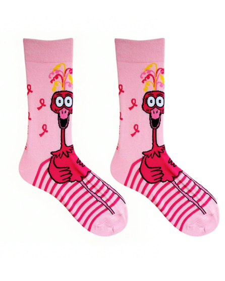 Flock for a Cause: Pink Ribbon Flamingo Socks, Ladies Flock for a Cause: Pink Ribbon Flamingo Socks, Flamingo Socks, Pink Ribbon Socks, Breast Cancer Awareness Socks, Ladies Socks, Funny Socks, Cute Socks, Support Socks, Awareness Socks