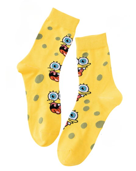 Soaked in Madness: SpongeBob Socks, Men's Soaked in Madness: SpongeBob Socks, Mens SpongeBob Socks, Cartoon Socks, Funny Socks, Character Socks, Colourful Socks, Novelty Socks, Crew Socks, Cosy Socks, Gift For Him Socks, Pop Culture Socks, Quirky Socks, Bright Socks, Yellow Socks, Fun Socks, Nickelodeon Socks, Fashion Socks