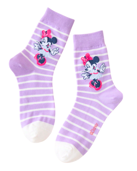 Mouse Magic: Minnie Mouse Socks, Ladies Mouse Magic: Minnie Mouse Socks, Mouse Magic, Minnie Mouse Socks, Disney Socks, Cute Socks, Ladies Socks, Character Socks, Fun Socks, Striped Socks, Cozy Socks, Cartoon Socks