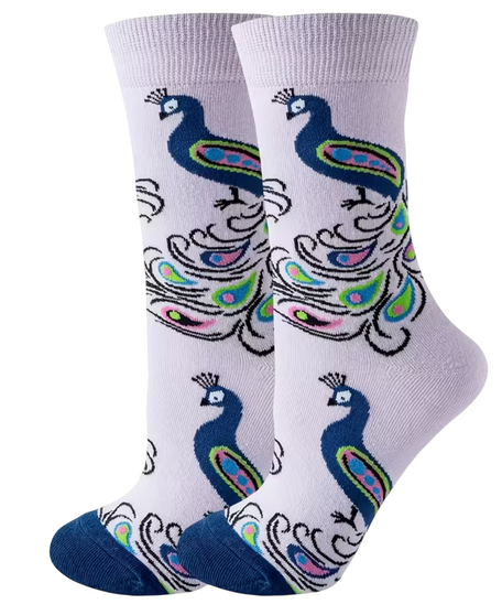 Majestic Feathers: Peacock Socks, Ladies Majestic Feathers: Peacock Socks, Ladies Peacock Socks, Majestic Feathers Socks, Animal Pattern Socks, Colourful Socks, Novelty Ladies Socks, Elegant Design Socks, Soft Cotton Socks, Comfortable Socks, Crew Socks, Fashion Socks, Stylish Women's Socks, Gift For Her, Peacock Lover Gift, Feather Pattern Socks