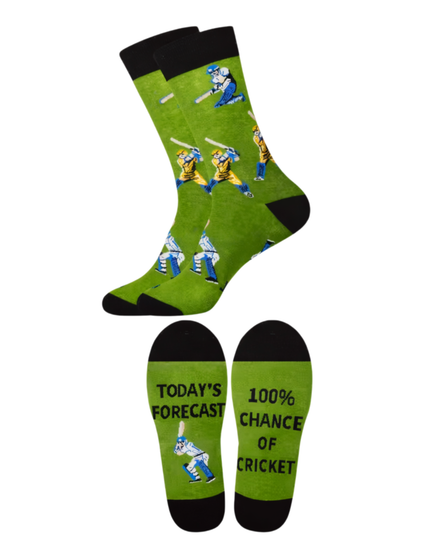 100% Chance Of Cricket Socks, Men's 100% Chance Of Cricket Socks, Men's Cricket Socks, Men's Novelty Socks, Today's Forecast 100% Chance Of Cricket Socks, Funny Men's Socks, Cricket Fan Socks, Weather Forecast Socks, Sports Themed Socks, Cricket Gift For Men, Men's Crew Socks, Green And Black Socks, Men's Cotton Socks, Statement Socks Men, Sports Fan Gift, Gift Socks For Him, Casual Men's Socks, Weekend Socks Men, Cricket Accessories, Fun Men's Footwear, Match Day Socks