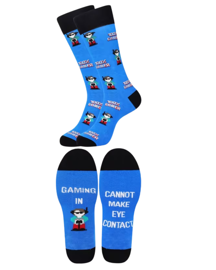 Cannot Make Eye Contact Gaming Socks, Men's Cannot Make Eye Contact Gaming Socks, Men's Cannot Make Eye Contact Socks, Men's Gaming Socks, Men's Novelty Socks, Funny Men's Socks, Gamer Socks Men, Introvert Gaming Socks, Socially Awkward Socks, Video Game Socks, Gaming In Progress Socks, Gamer Gift For Men, Men's Crew Socks, Blue And Black Socks, Men's Cotton Socks, Statement Socks Men, Gaming Gift Socks, Gift Socks For Him, Casual Men's Socks, Weekend Socks Men, Gaming Accessories, Fun Men's Footwear