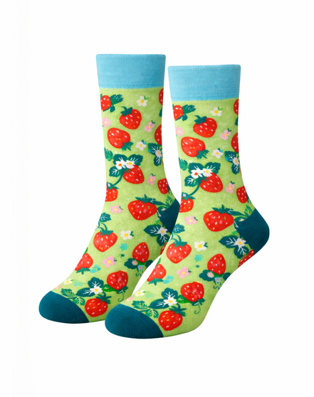 Strawberry Fields Forever Socks, Ladies Strawberry Fields Forever Socks, Ladies Strawberry Fields Forever Socks, Ladies Strawberry Socks, Womens Fruit Socks, Strawberry Print Socks, Cute Ladies Socks, Floral Fruit Socks, Summer Socks Women, Garden Inspired Socks, Novelty Womens Socks, Gift Socks For Her, Womens Crew Socks, Colourful Ladies Socks, Sweet Patterned Socks, Cotton Socks Women, Casual Womens Socks, Fun Fashion Socks, Picnic Theme Socks