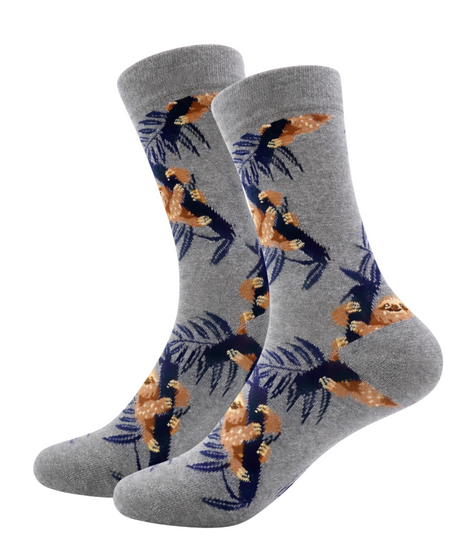 Jungle Chill Sloth Socks, Men's Jungle Chill Sloth Socks, Men's Sloth Socks, Men's Jungle Socks, Men's Tropical Sloth Socks, Men's Animal Print Socks, Men's Funny Sloth Socks, Men's Novelty Crew Socks, Men's Wildlife Socks, Men's Rainforest Socks, Men's Cute Animal Socks, Men's Grey Crew Socks, Men's Funky Patterned Socks, Men's Casual Dress Socks, Men's Nature Theme Socks, Men's Gift For Animal Lovers, Men's Unique Graphic Socks, Men's Cool Statement Socks, Men's Exotic Animal Socks, Men's Quirky Socks, Men's Fun Dress Socks, Men's Sloth Lover Gift