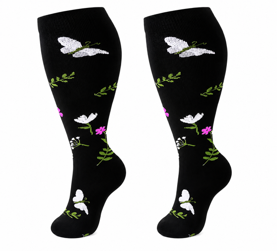 Midnight Meadow Compression Socks, Midnight Meadow Compression Socks 4XL, Ladies Midnight Meadow Compression Socks, Butterfly Compression Socks, Floral Compression Socks, Flower Compression Socks, Ladies Compression Socks, Knee High Compression Socks, Garden Compression Socks, Botanical Compression Socks, Nature Compression Socks, Wildflower Compression Socks, Butterfly Print Socks, Floral Print Compression Socks, Cute Compression Socks, Fashion Compression Socks, Patterned Compression Socks, Graduated Compression Socks, Travel Compression Socks, Flight Socks Women, Nurse Compression Socks, Medical Compression Socks, Circulation Socks, Leg Support Socks, Compression Stockings Women, Stylish Compression Socks, Colourful Compression Socks, Black Compression Socks, Compression Socks for Standing All Day, Swelling Relief Socks, Women's Support Socks, Compression Socks New Zealand, Support Socks NZ.