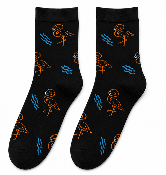 Midnight Flamingo Socks, Ladies Midnight Flamingo Socks, Ladies’ Midnight Flamingo Socks, Ladies’ Flamingo Socks, Black Flamingo Socks, Neon Flamingo Socks, Tropical Socks For Ladies, Bird Socks For Ladies, Novelty Socks For Ladies, Colourful Flamingo Socks, Tropical Bird Socks, Fun Socks For Ladies