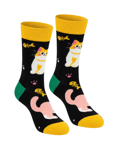 Purrfectly Curious Socks, Ladies Purrfectly Curious Socks, Ladies Purrfect Mischief Cat Crew Socks, Ladies Cat Socks, Women's Cat Socks, Cat Lover Socks, Cute Cat Socks, Kitty Print Socks, Cat Pattern Socks, Black Cat Socks, Novelty Cat Socks, Funny Cat Socks, Cute Animal Socks, Ladies Novelty Socks, Women's Cute Socks, Fishbone Cat Socks, Cotton Crew Socks, Comfortable Ladies Socks, Soft Cotton Socks, Casual Crew Socks, Everyday Fashion Socks, Animal Print Socks, Women's Fashion Socks, Fun Socks For Women, Gift For Cat Lovers, Whisker Print Socks, Playful Cat Socks