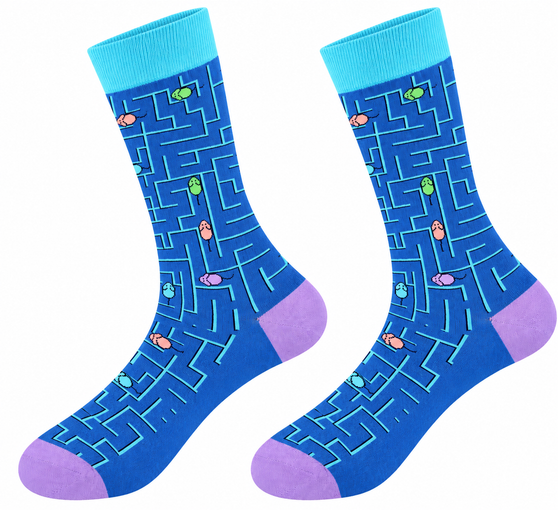 Squeak & Seek Maze Socks, Ladies Squeak & Seek Maze Socks