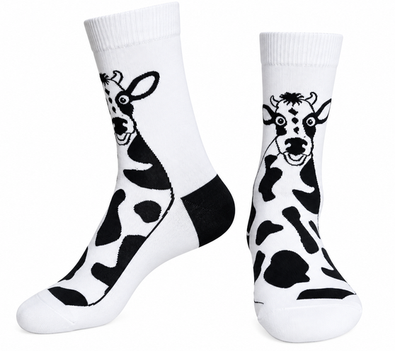 Moo Crew: Cow Socks, Ladies Moo Crew: Cow Socks