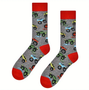Unleash the Beast: Monster Truck Socks, Men's Unleash the Beast: Monster Truck Socks, Monster Truck Socks, Fun automotive-themed socks, Whimsical monster truck design, Playful oversized vehicle pattern, Adorable off-road adventure socks, Quirky truck lover vibes, Colorful monster truck print, Stylish racing enthusiast socks, Unique high-octane motif, Cheerful rugged adventure socks, Trendy truck fan fashion, Creative monster vehicle design, Cozy off-road inspired socks, Fun big wheels style, Imaginative monster truck expression, Lively revved-up charm socks, Playful automotive fun socks, Charming monster truck delight, Bold and adventurous truck socks.