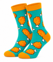 Crispy Chicken Drumstick Socks, Ladies Crispy Chicken Drumstick Socks, Ladies Crew Socks, Womens Novelty Socks, Chicken Drumstick Socks, Crispy Chicken Socks, Fried Chicken Socks, Food Print Socks, Funny Womens Socks, Colourful Crew Socks, Turquoise Socks, Orange Socks, Foodie Gift, Chicken Lover Gift, Quirky Socks, Fun Patterned Socks, Casual Everyday Socks