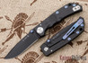 Spartan Blades: Special Edition Harsey Folder - Spartan Engraving - Black PVD - Blue Anodized Hardware