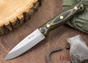 L.T. Wright Knives: GNS 3V - Saber Grind - Green & Black Micarta